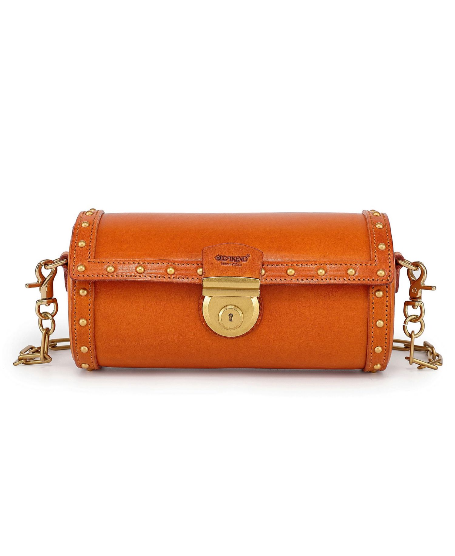 Oranda Small Leather Barrel Crossbody Bag