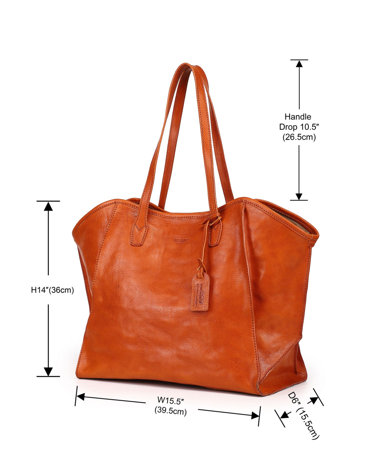 Iris Large Leather Carryall Tote Handbag