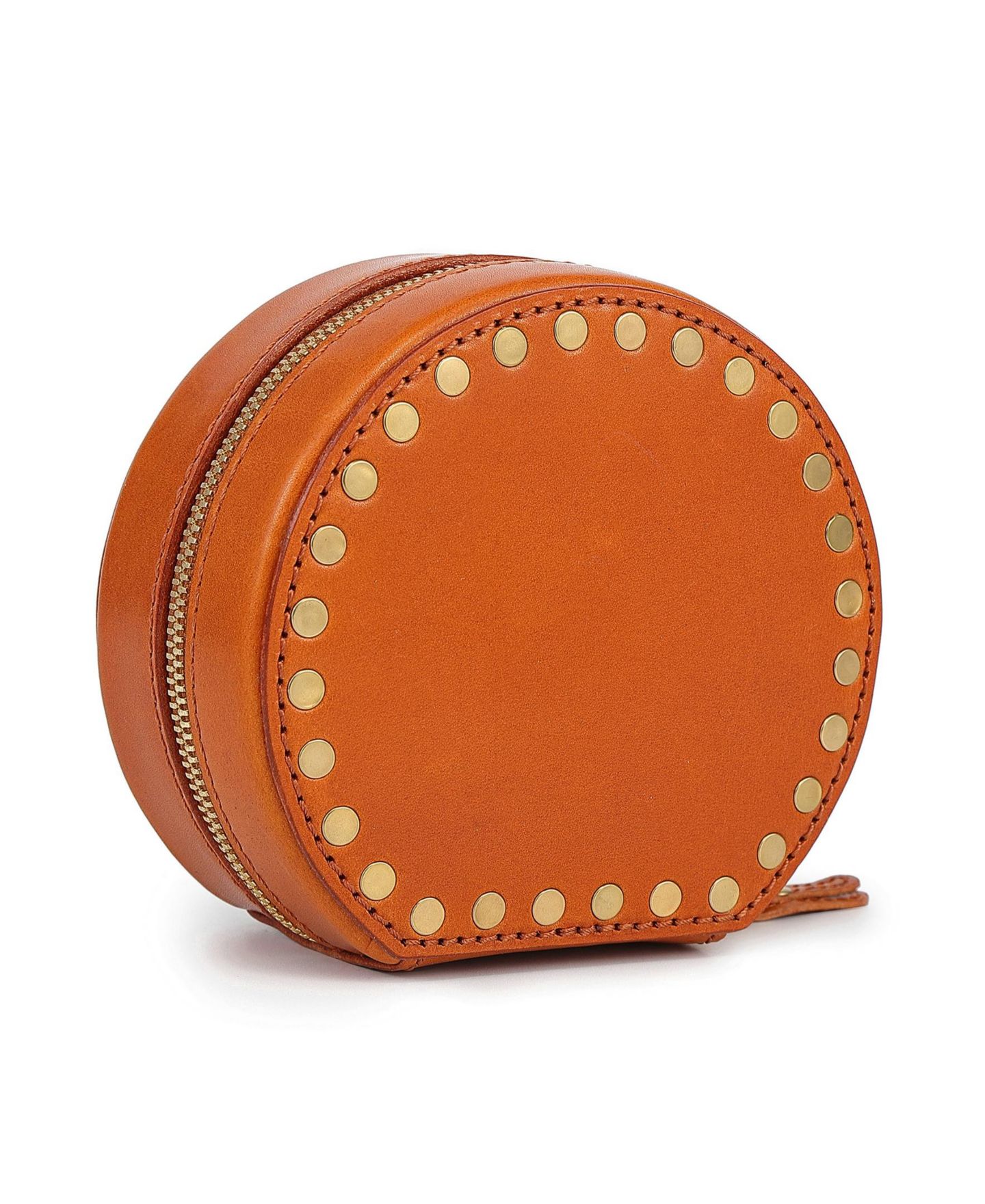 Женская сумка OLD TREND Leather Jewelry Box - Round, цвет: Карамельный — фото 8