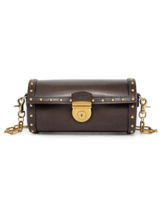 Oranda Small Leather Barrel Crossbody Bag