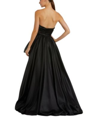Women's Strapless Ruched High Low Gown