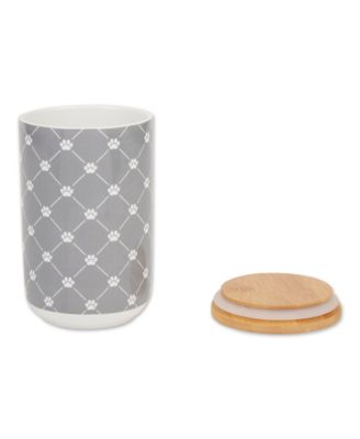 Ceramic Pet Treat Canister Trellis Paw