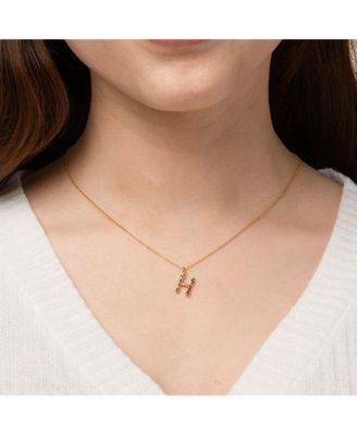 Textured Initial Letter Necklace, Gold, Personalized, Gift