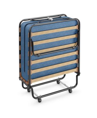 Portable Folding Bed with Memory Foam Mattress and Sturdy Metal Frame Made in Italy