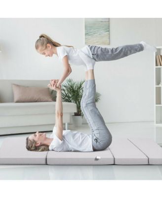 4 Inch Folding Sofa Bed Foam Mattress with Handles-Twin XL