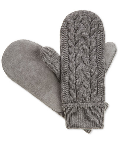 Isotoner Women's Solid Triple Cable Knit Thinsulate Mittens