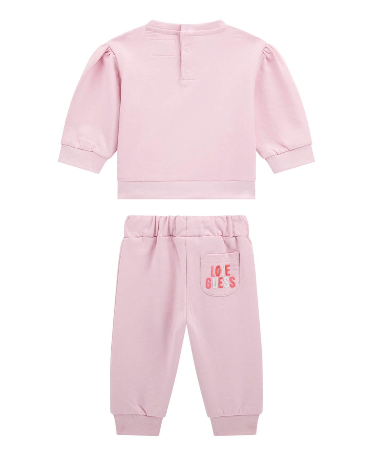 Guess Logo-embellished Tracksuit In Pink