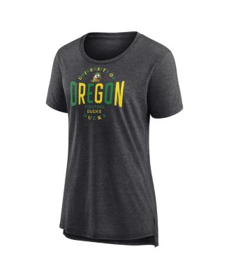Women's Black Oregon Ducks True Classics Break It Down Tri-Blend T-Shirt