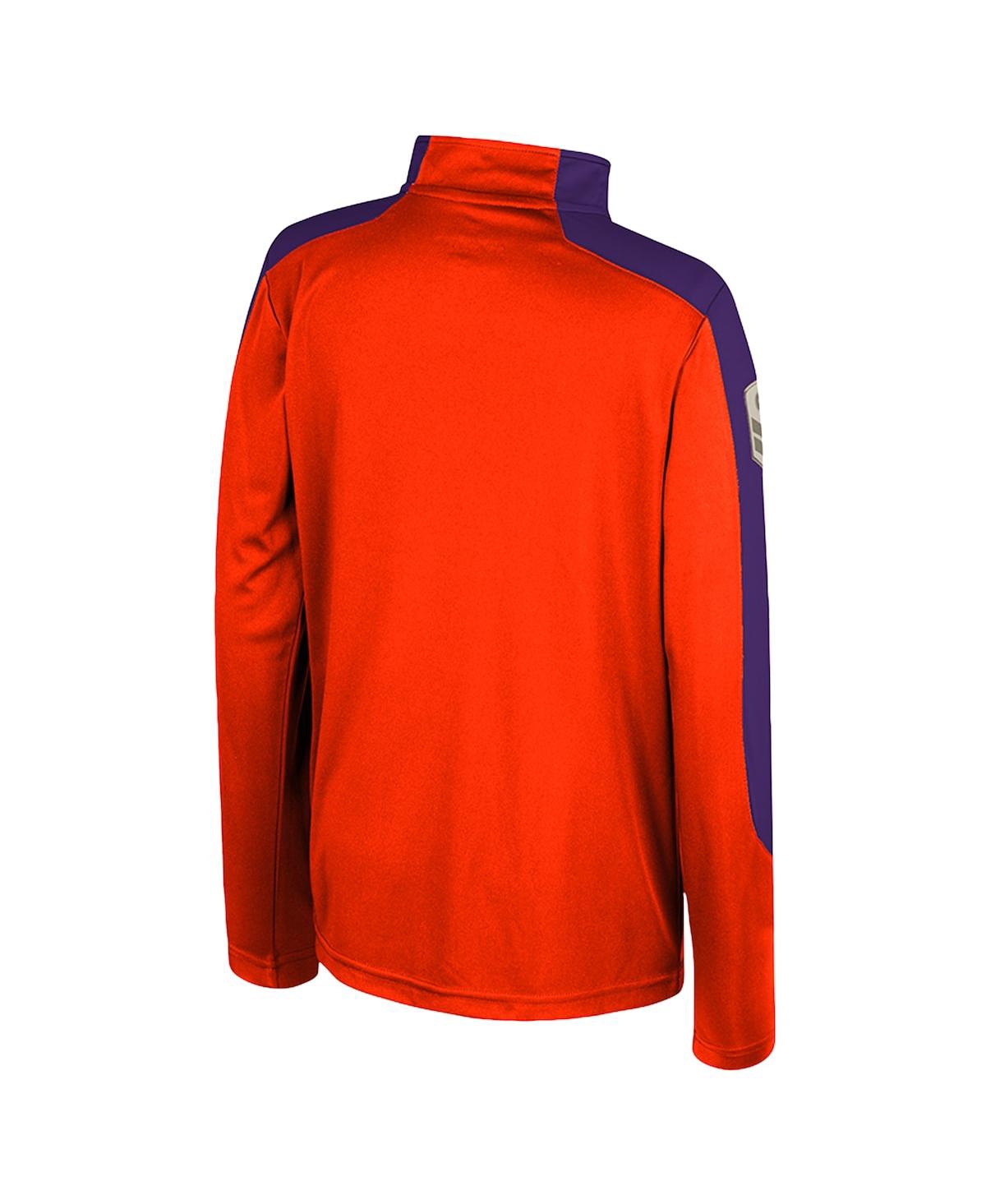 Colosseum Big Boys And Girls Orange Clemson Tigers Oht Military Appreciation Cyclone Quarter-zip Windshirt In Orange