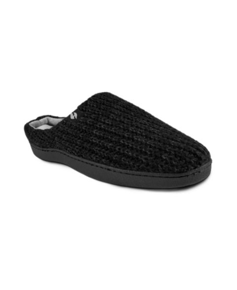 Мужские тапочки Heat Holders Asher Rib Knit Scuff Slippers, цвет: Чёрный