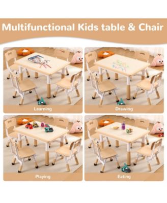 5-Pc HDPE Adjustable Graffiti Desktop Kids Activity Table Set