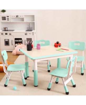 5-Pc HDPE Adjustable Graffiti Desktop Kids Activity Table Set