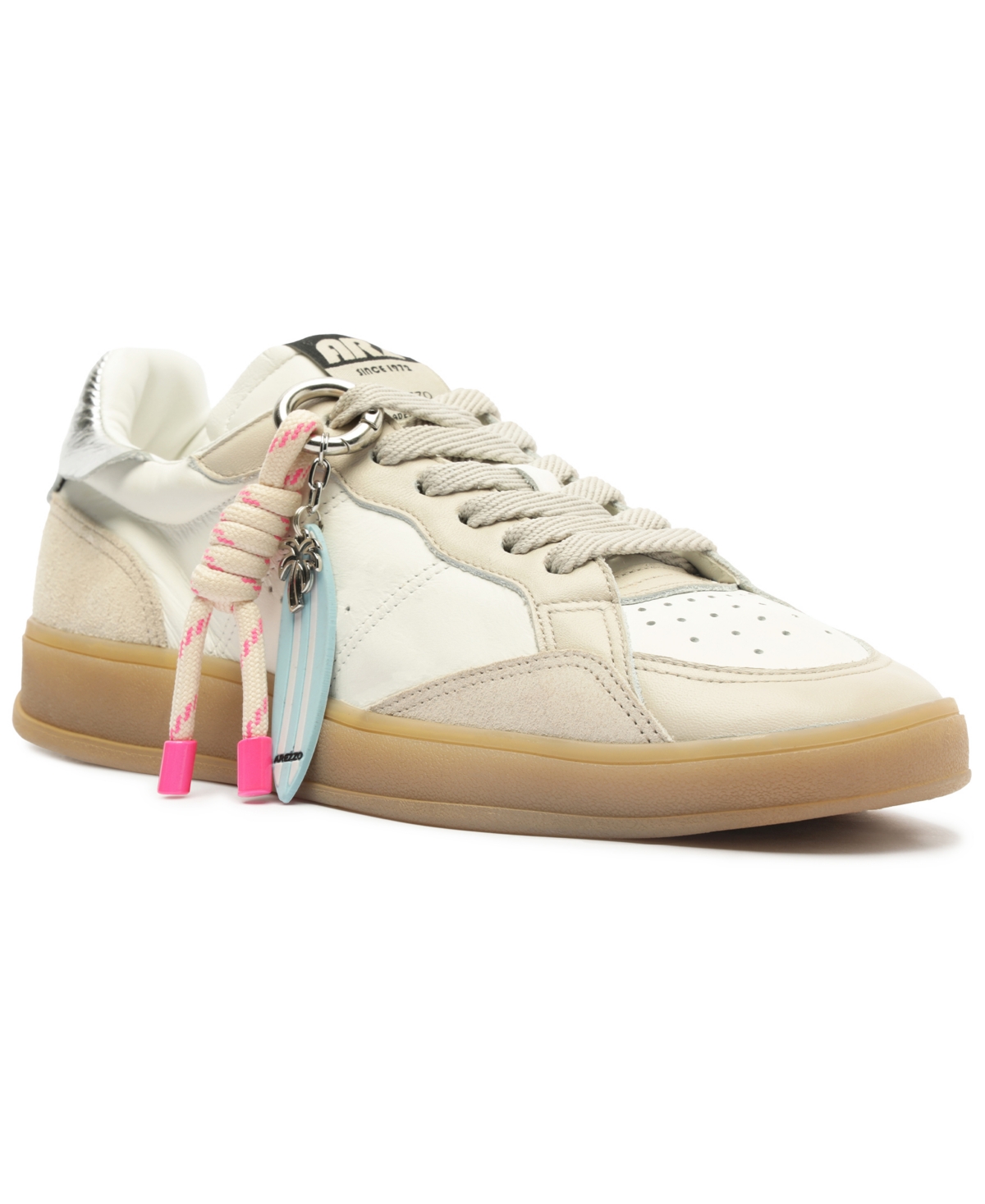 Arezzo Women's Millie Lace-up Sneakers With Charms In White Silver