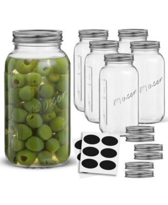 Regular Set of 6 Mason Jars with Airtight Lids