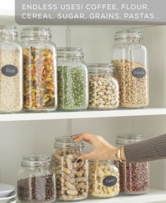 Airtight Set of 3 Glass Jars Storage Canister