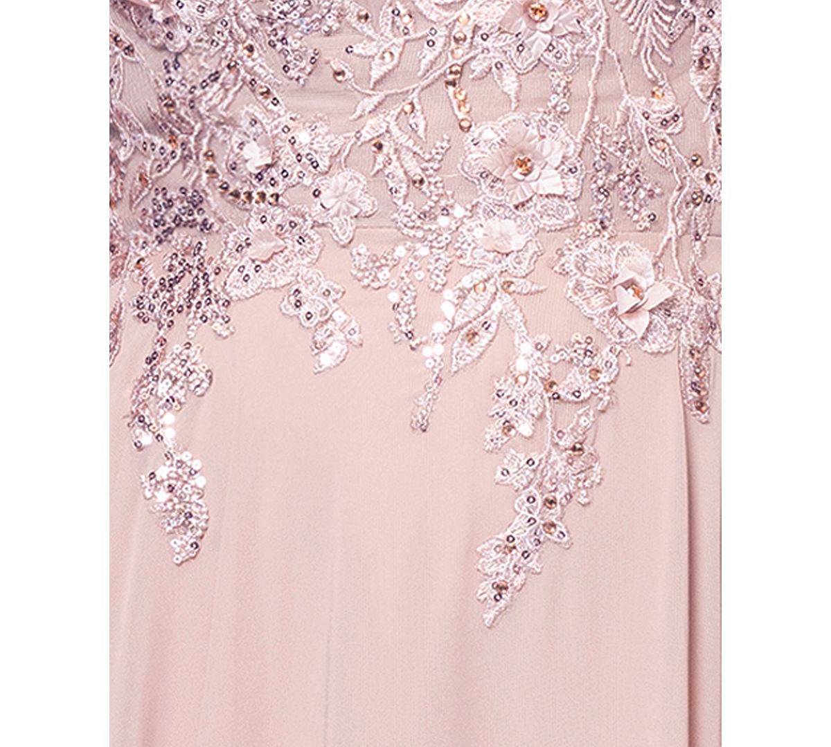 XSCAPE WOMEN'S BOAT-NECK SEQUIN MESH GOWN 