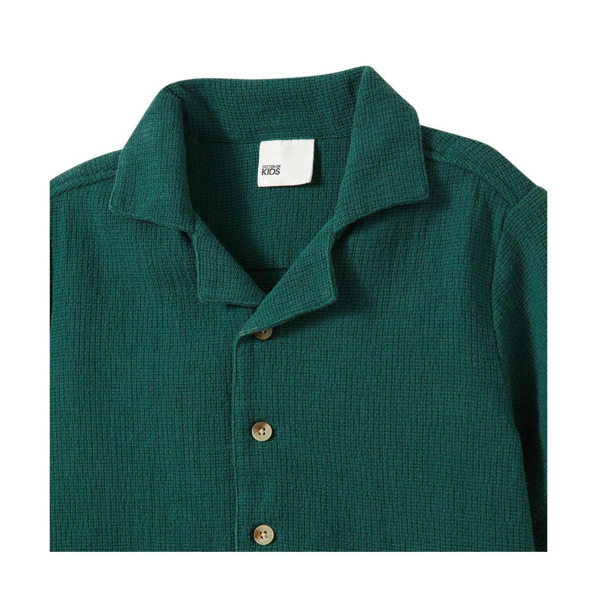 Cotton On Boys Little/Big Cabana Short Sleeve Shirt -texture