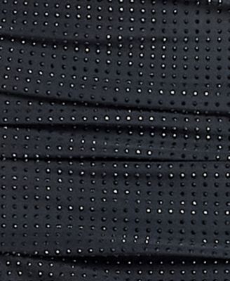 Juniors' Studded Cowlneck Ruched Floor-Sweeping Gown, Created for Macy's