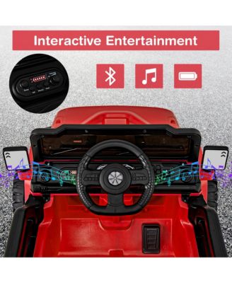 12V Kids Ride on Truck Car w/Remote Control Threaded Wheels 3 Speeds LED Lights