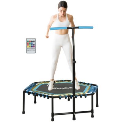 45" Rebounder Trampoline with LED Light & Adjustable Handle,