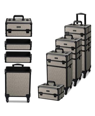 3-Piece Makeup Train Cases Cosmetic Organizer Kit