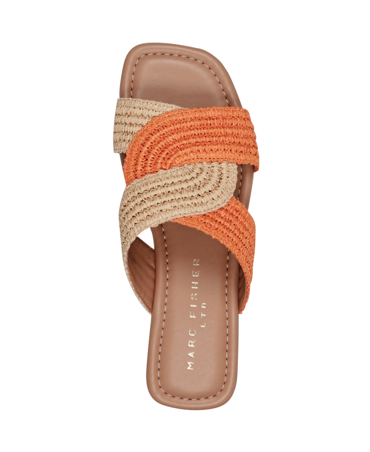 Marc Fisher Ltd Navie Slide Sandal In Orange,natural