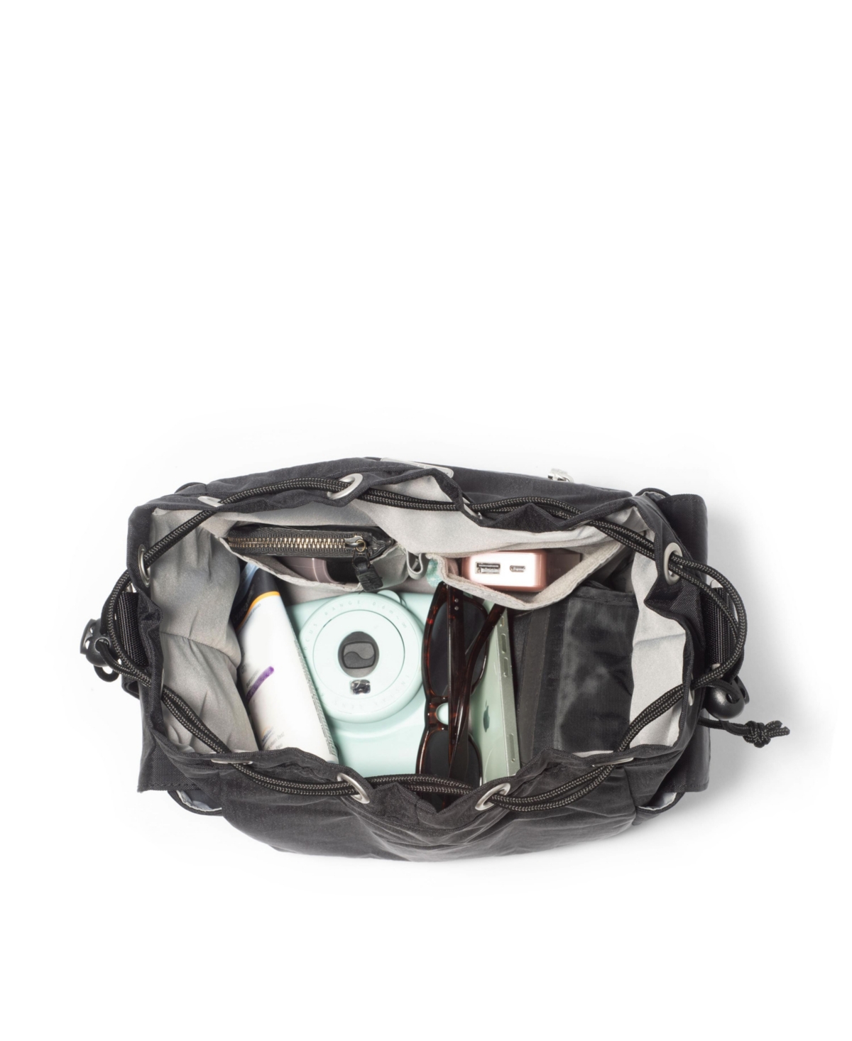 Baggallini Drawstring Crossbody Bag In Black