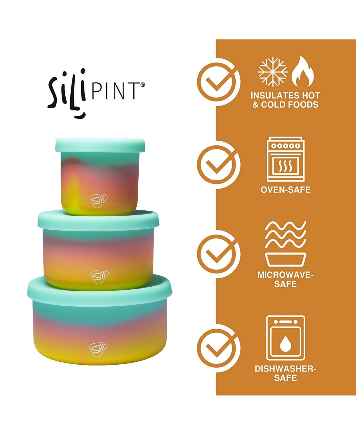 Silipint Lidded Bowls 3 pk Set:- 10, 20, - Spring 2023 - Aurora