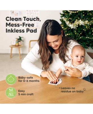 Bitsy Inkless Baby Hand and Footprint Kit, Two-sides Baby Christmas Photo Ornaments, Personalized Baby Keepsake Gifts