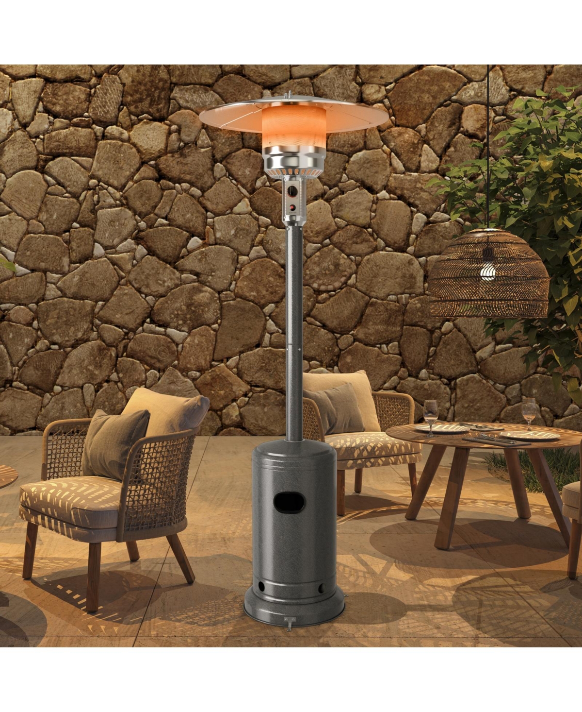 Gouun 50000 Btu Stainless Steel Propane Patio Heater with Trip over Protection