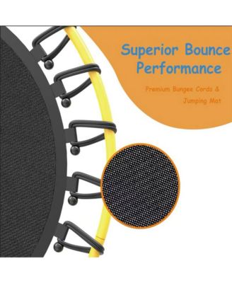 42 Inches Kids Trampoline Bouncing Jumping Mat Recreational Trampoline with Enclosure Net and Heavy Duty Frame
