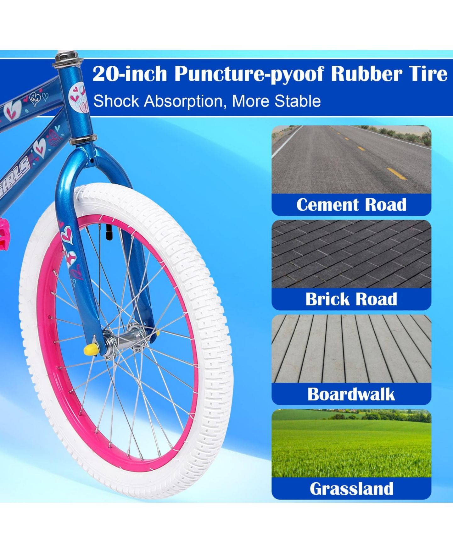 Детская игрушка SUGIFT 20 in. Kids Bike Child Bicycle for Girls Age 7-14 Years, Bule 4.2 stars out of 63 reviews, цвет: Синий — фото 3