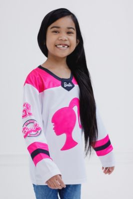 Toddler Girls Mesh Hockey Jersey Long Sleeve T-Shirt