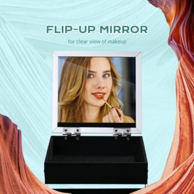 Makeup Train Case Cosmetic Organizer w/ Mirror Tray Artist CB Dusk