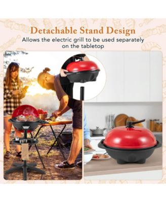 Electric BBQ Grill 1350W Non-stick 4 Temperature Setting Outdoor Garden Camping