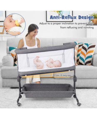 Baby Bassinet Bedside Sleeper with 6-Level Adjustable Height