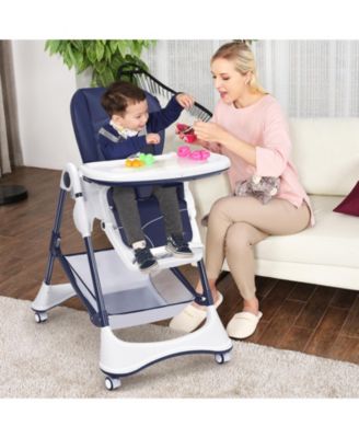 A-Shaped High Chair with 4 Lockable Wheels