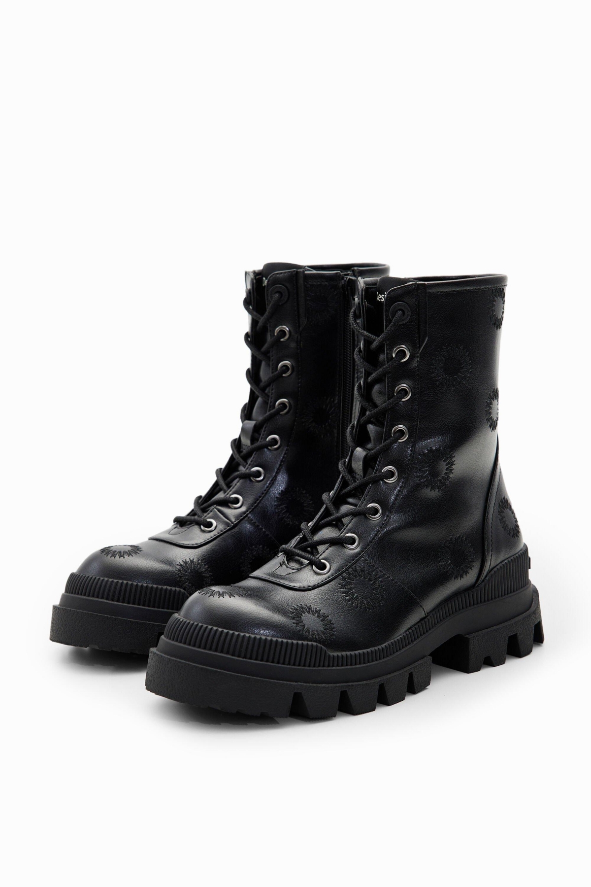 Desigual Women's Embroidered track-sole boots