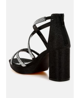 Womens Infatuated Rhinestones Embellished Strappy Sandals