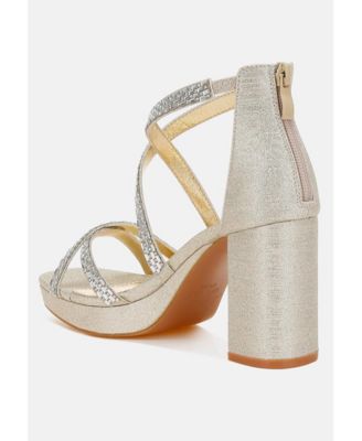 Womens Infatuated Rhinestones Embellished Strappy Sandals