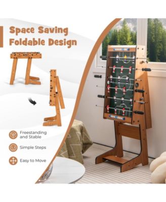 Space Saving Table Football with Durable Handle and 2 Footballs