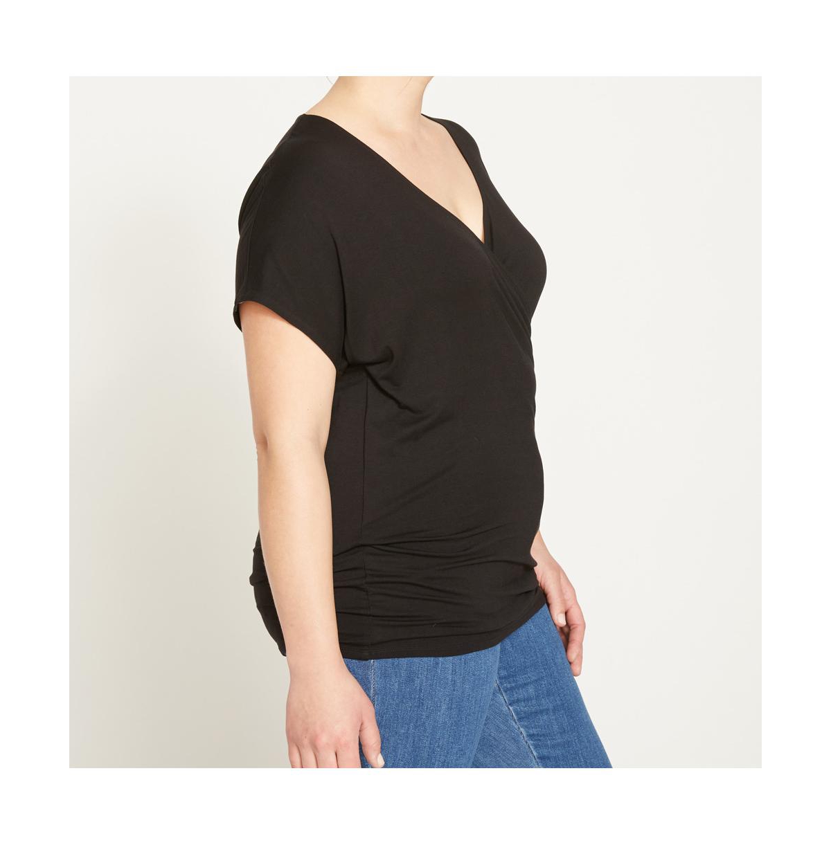 Universal Standard Plus Size Liquid Jersey Two-Way Short Sleeve Cross Top