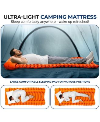 Ultralight Sleeping Pad with Carrying Bag, Compact & Lightweight, Orange