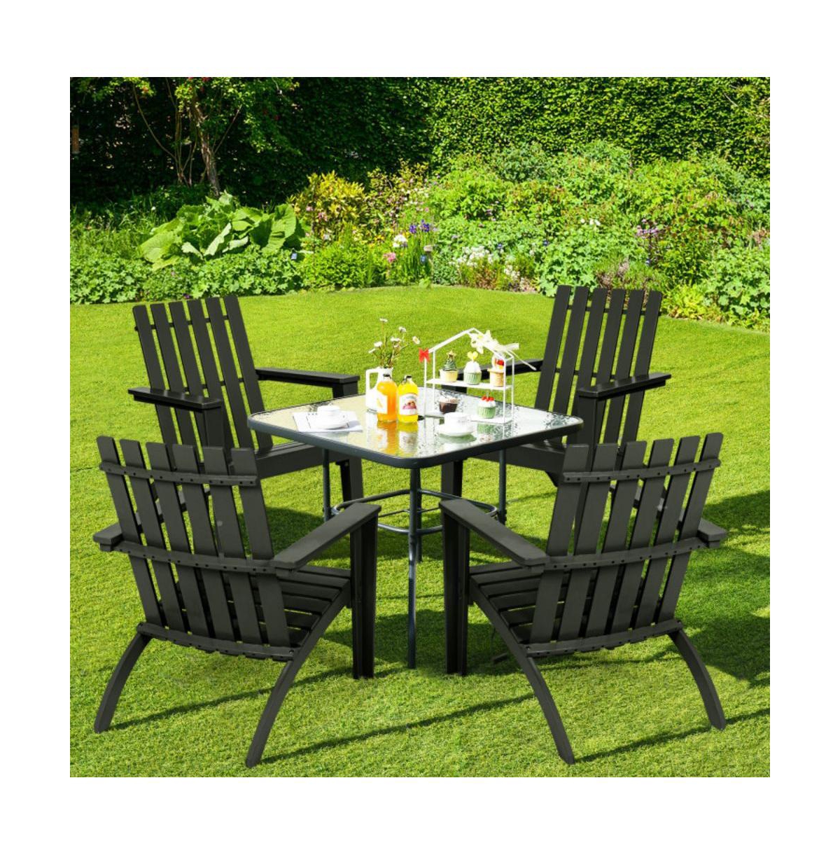 Outdoor Patio Acacia Wood Adirondack Lounge Armchair