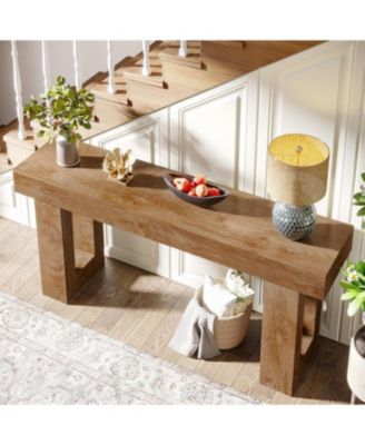 Long Console Table, 63 inches Wooden Rectangular Sofa Table for Behind the Couch, Farmhouse Entryway Table for Hallway, Living Room