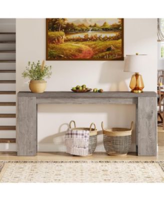 70.9-Inch Extra Long Console Table, Farmhouse Wood Sofa Table Behind Couch for Living Room, Hallway, Entrance, Foyer