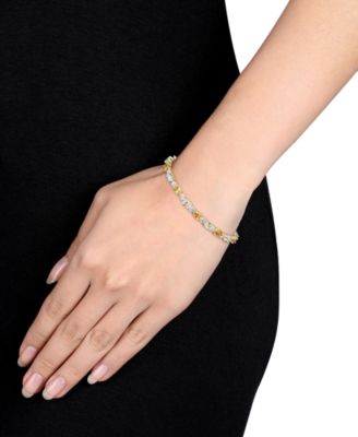 Citrine (8-1/10 ct. t.w.) & Diamond Accent Link Bracelet in 18k Gold-Plated Sterling Silver
