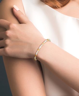 Citrine (8-1/10 ct. t.w.) & Diamond Accent Link Bracelet in 18k Gold-Plated Sterling Silver