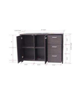 Lebeau Buffet Storage Cabinet, Oak Chocolate