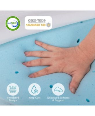 Twin Size 3 Inch Gel-Infused Memory Foam Mattress Topper with Removable Cover